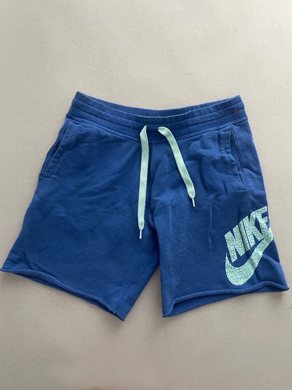 Nike Blue Fleece Sweat Shorts Big Logo Size L